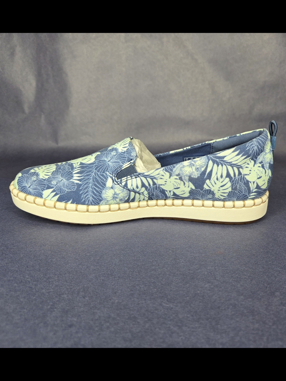 Cloudsteppers by Clarks Navy Floral Canvas Slip-On Loafers - Picture 4 of 8